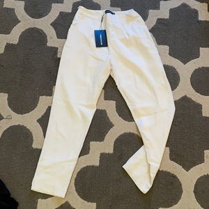 Cream tailored trousers